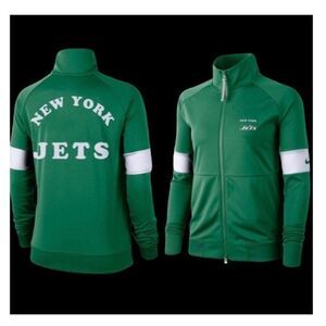 Nike Jacket Womens XL Green NFL New York Jets Performance Activewear Spellout‎